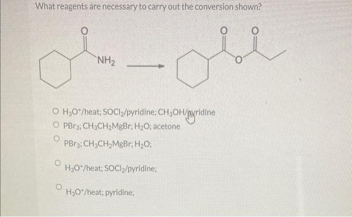 What reagents are necessary to carry out the conversion shown