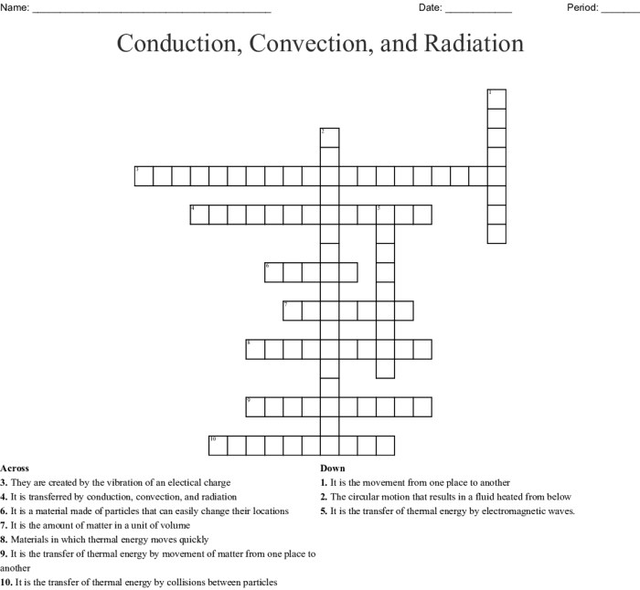 Conduction convection and radiation worksheet answer key