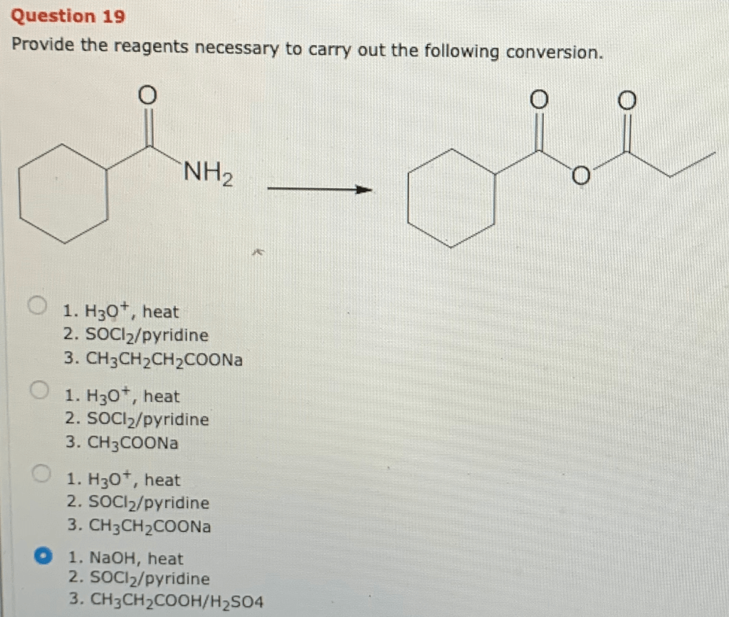 What reagents are necessary to carry out the conversion shown