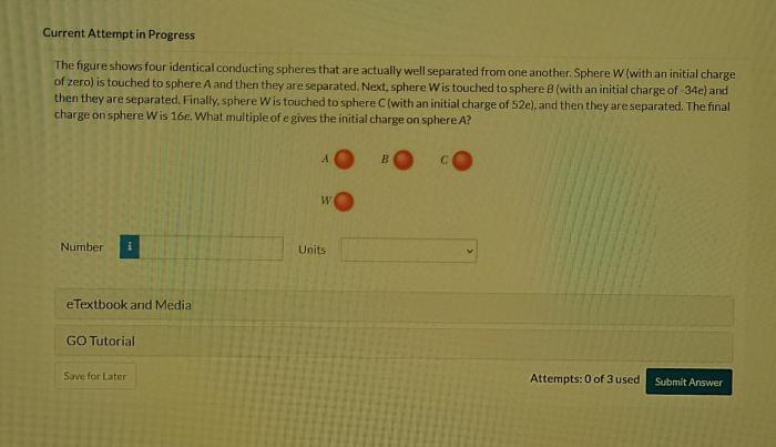 The figure shows four identical conducting spheres