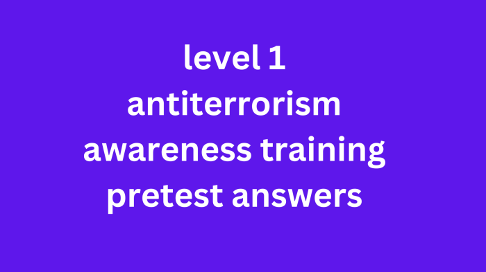 Level 1 antiterrorism awareness training post test answers